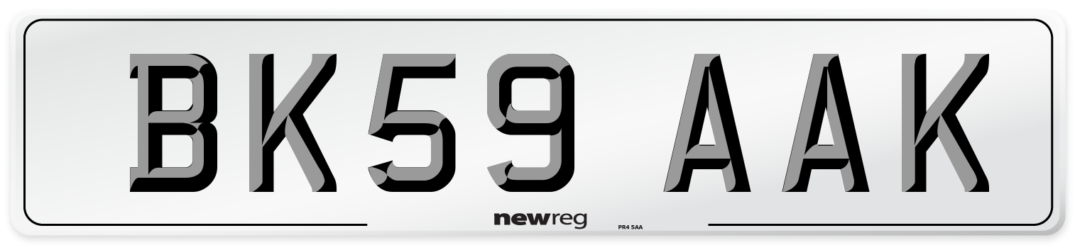BK59 AAK Number Plate from New Reg